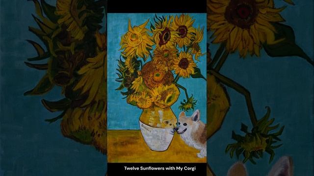 Unveiling Van Gogh's World: Acrylic Painting of My Corgi