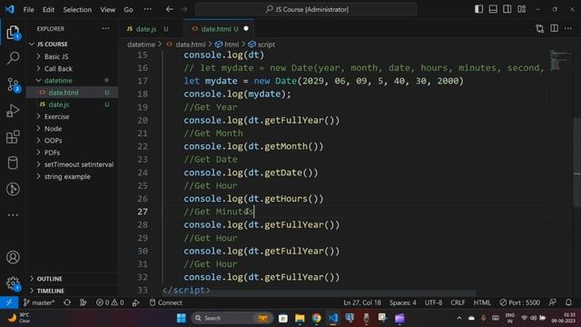 Date & Time Function |  Date Methods | JavaScript Tutorial 2023 Hindi #28 | Mohit Prajapat