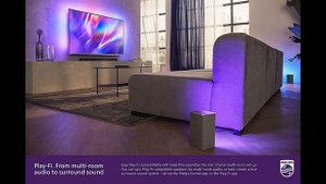 Philips B8405 Soundbar 2.1 with Wireless Subwoofer, Dolby Atmos, Stadium EQ Mode, TAB8405