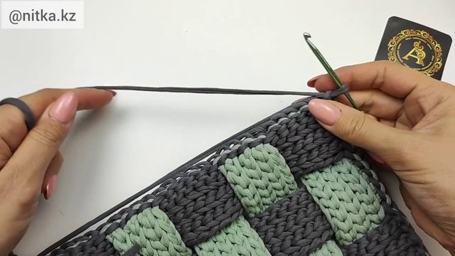 Adorable Stylish Bag Two-tone Woven Bag Crochet Pattern Восхитительная плетёная модель сумки МК