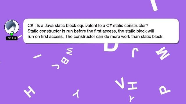 C# : Is a Java static block equivalent to a C# static constructor? смотреть онлайн