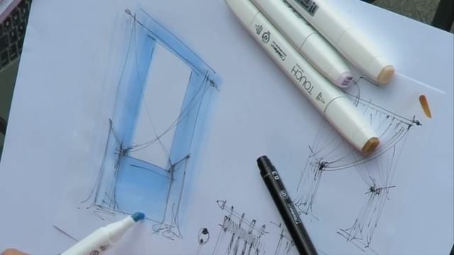 ?КАК НАРИСОВАТЬ ШТОРУ: текстура ткани в интерьерном скетчинге