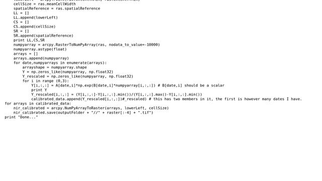 GIS: Looping numpy array to raster puts the wrong bands into new rasters смотреть онлайн