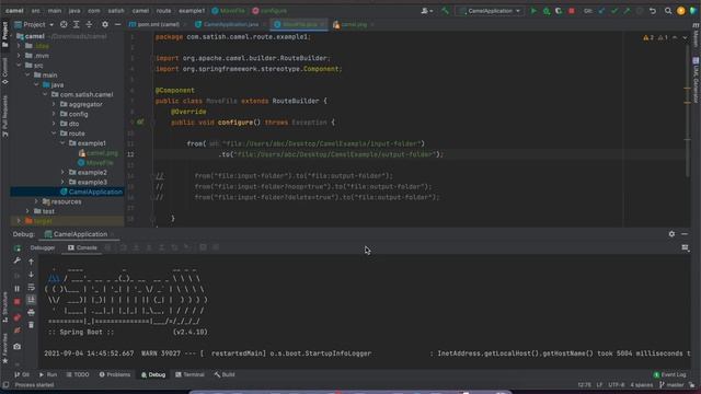 Apache Camel - Moving File Example | SpringBoot integration смотреть онлайн