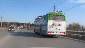 Троллейбус на автономном ходу. Новосибирск - СТ-3316