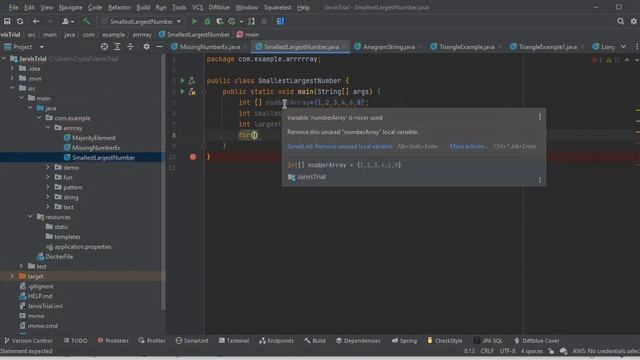 Java program to Find the smallest and largest number in a given array?