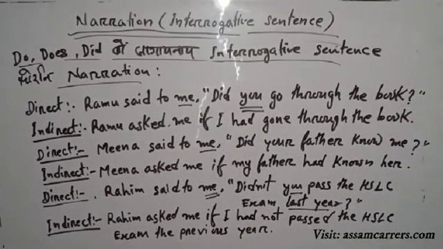 English Grammar | Direct to Indirect Narration | Bodo Medium | Part 6