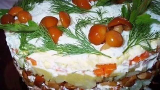 Салат с опятами! рецепт приготування в описах смотреть онлайн