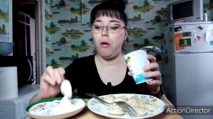 Мукбанг | Пельмени со сметаной | Mukbang | Dumplings with sour cream