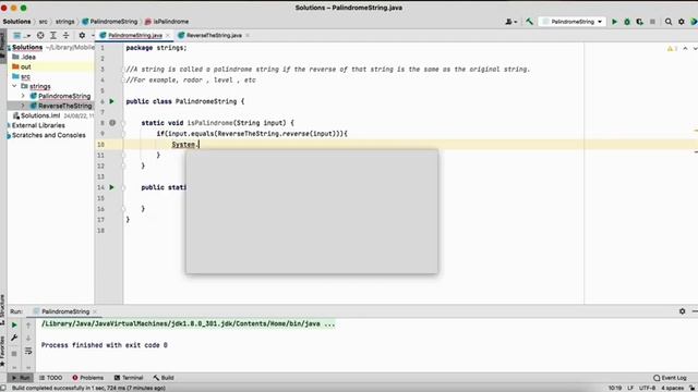 Check Given String is palindrome string or not in java