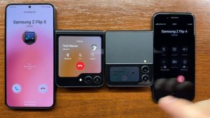 Samsung Galaxy Z Flip 5 & Z Flip 4 Outgoing Calls Folded vs Samsung S23+ & iPhone 7 Incoming Calls