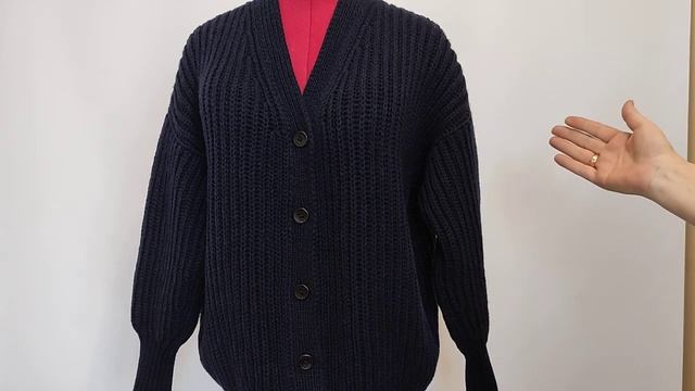 Готовая работа. Кардиган англиской резинкой.