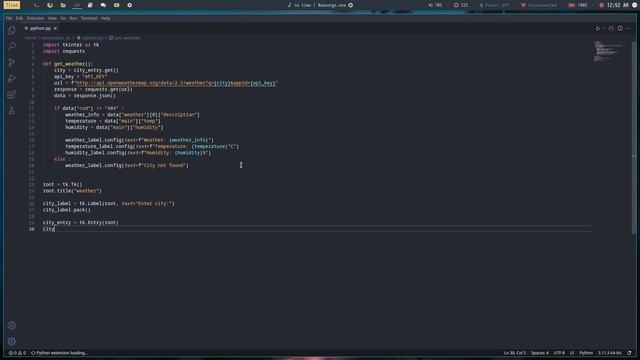 Build a Weather App in Python with Tkinter and OpenWeatherMap API | Python GUI