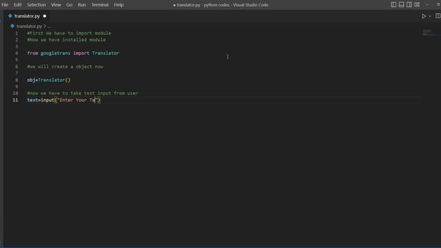 Python Project Part 1 | Text Translator Using Python | Projects For Resume | #python