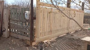 Забор из горбыля в установленном виде своими руками.