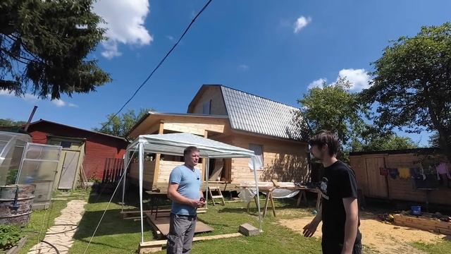 Брусовой дом 6х9,5 с мансардой в Московской области, СНТ Станкостроитель смотреть онлайн