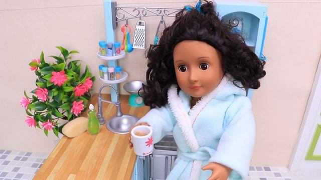 Baby Dolls family cooking tasty dinner! Play Toys story смотреть онлайн