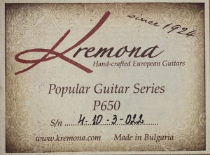 Гитара Kremona P650 - Рок-Н-Ролл №3.