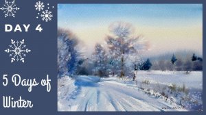 Как рисовать снежный пейзаж акварелью | 4 из 5 дней зимнего марафона | Евгения Горбачева