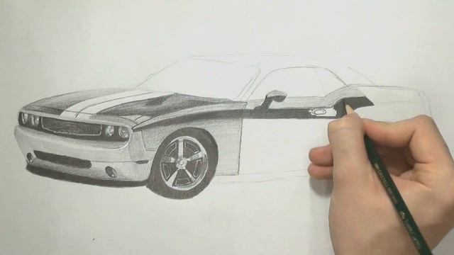 Как нарисовать машину Dodge Challenger #рисуноккарандашом#рисованиеснуля