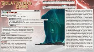 Gelatinous Cube - Pathfinder 2E Monster Guide (compatible with D&D and PF1E)