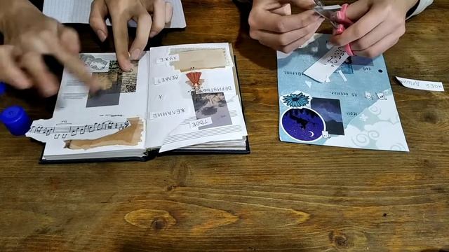 Заполнение разворота в ежедневнике. Скрапбукинг. смотреть онлайн