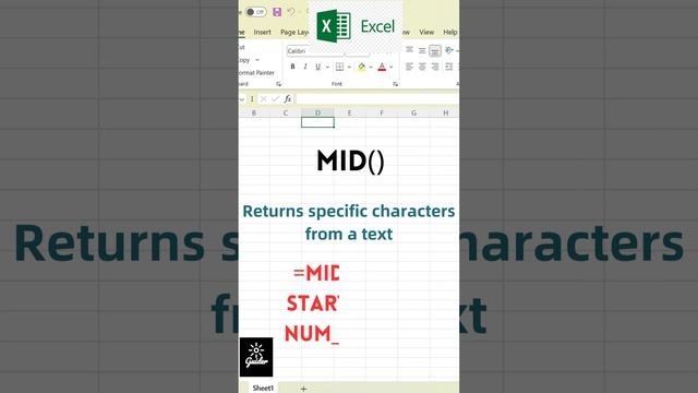 MID #execl #excelfunctionsguide #exceltips #exceltutorial #exceltricks #excelformula