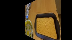 Фруктовый Желейный торт: бисквит и сметана