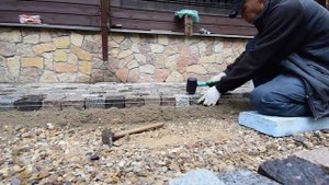 Гранитная брусчатка .Укладка . Мостовая Ру