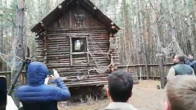 Избушка на курьих ножках в сказочном лесу