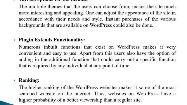 WordPress Website Development and Features