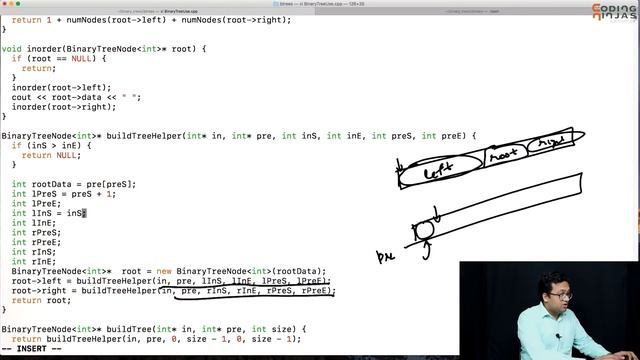 Construct Binary Tree From PreOrder And Inorder (Code) - C++ смотреть онлайн