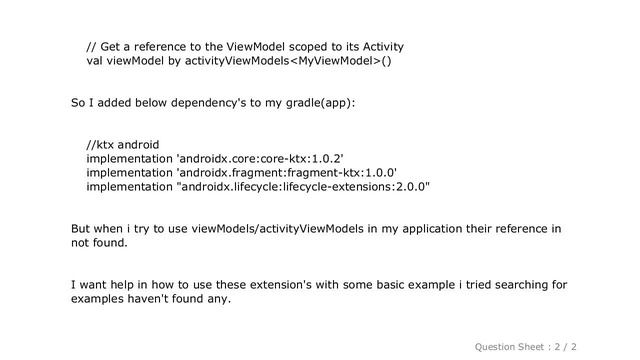 Android : how to get viewModel by viewModels? (fragment-ktx) смотреть онлайн
