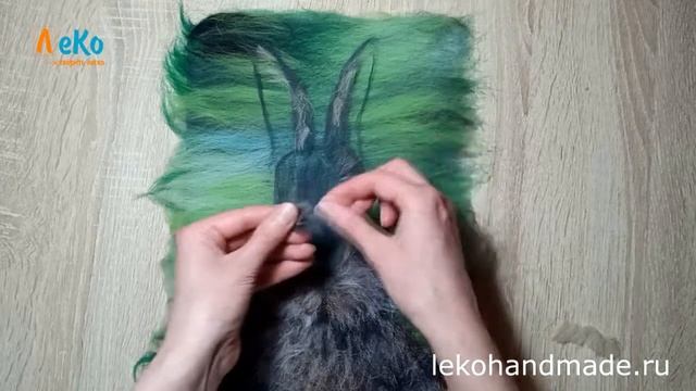 Шерстяная акварель/ Как нарисовать зайчика шерстью/ Мастер-класс