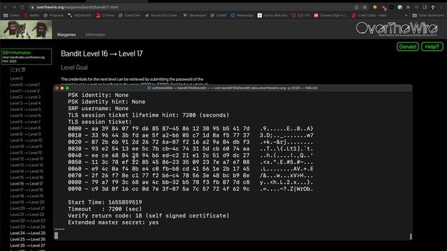 OverTheWire Bandit Level 16-17 смотреть онлайн
