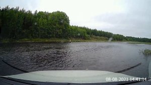 Дорога на пос. Большая ослянка. Брод через Косьву. Август 2021. Без звука.