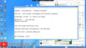 Telegramda Chat bot   yaratish ( Gaplasha oladigan bot)