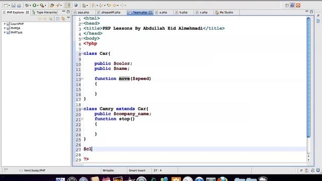 الدرس السابع والستون : الوراثة وجملة extends смотреть онлайн