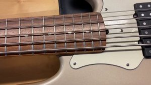 1996 Fender Roscoe Beck V 5 String Bass Guitar Shorline Gold