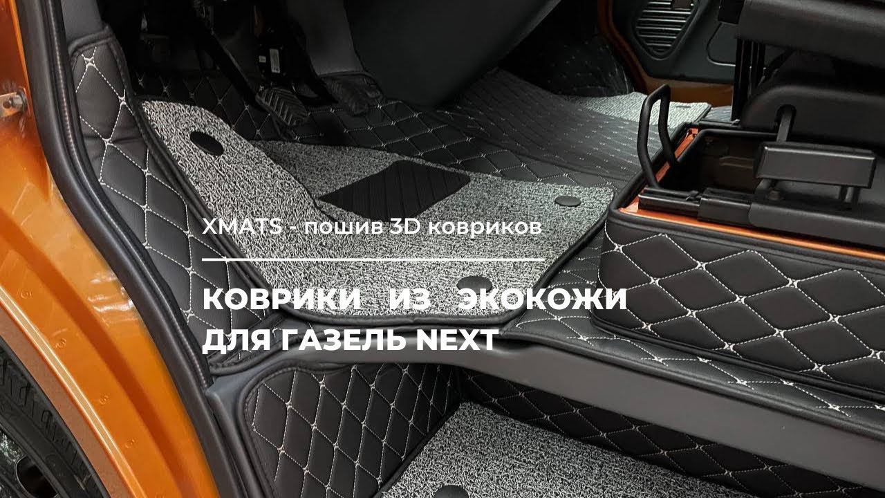 3D / 3Д Коврики из экокожи. Коврики из экокожи для ГАЗель NEXT.