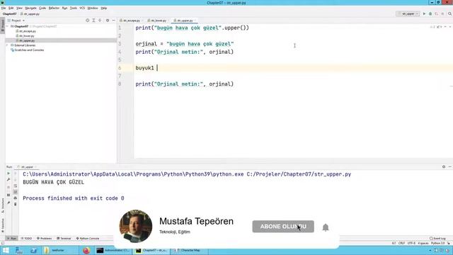 Python 3 Dersleri 52 - Metin Fonksiyonları - upper Fonksiyonu смотреть онлайн
