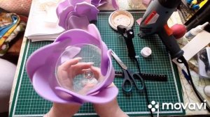 светильник #роза на бокале#декор #изолон #своимируками