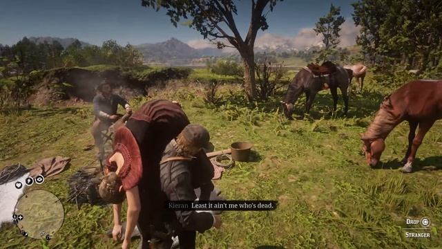 Реакция банды на труп - RDR 2