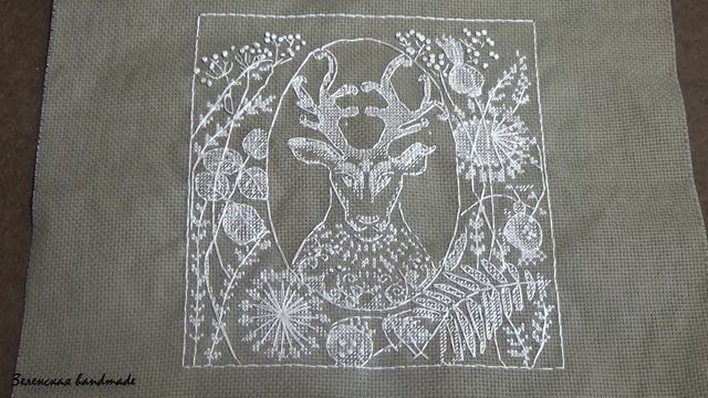 3-Я ГОТОВАЯ работа января. Олень.Белое кружево. PANNA. Вышивка крестиком. смотреть онлайн