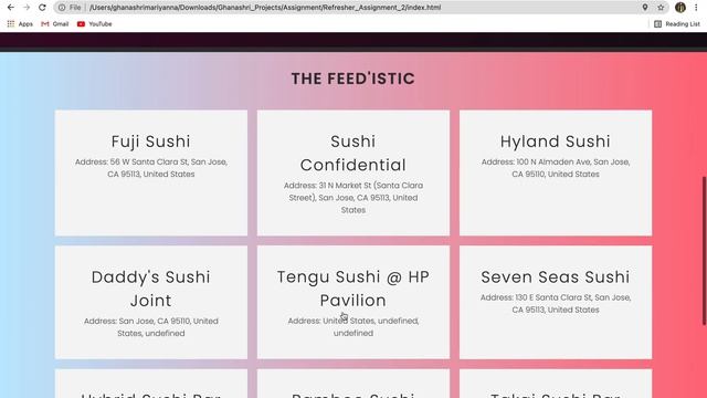 Application to demonstrate Geolocation api | HTML | Javascript