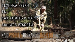Как рубить лежащее на земле дерево