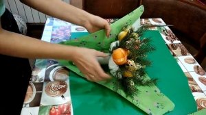 Букет из мандарин и конфет на любой праздник.