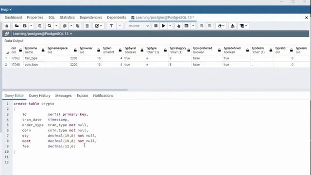 How to use ENUM data type in PostgreSQL table. смотреть онлайн