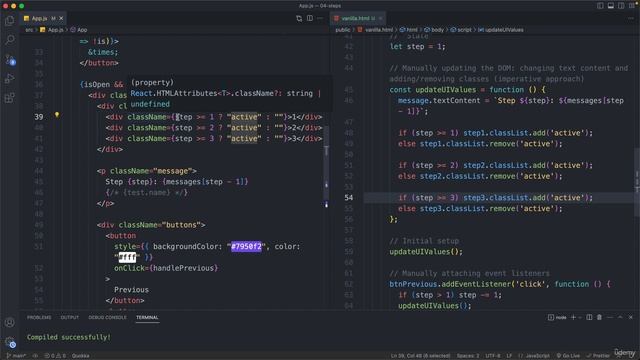 A Vanilla JavaScript Implementation | Lecture 65 | React.JS ?