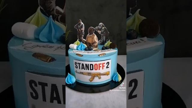 Торт на день рождения. Идея декора торта. Standoff2. смотреть онлайн